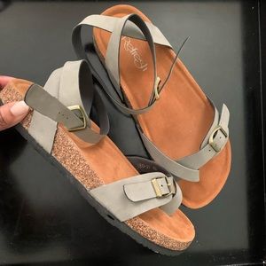 Gray Wrap Sandals